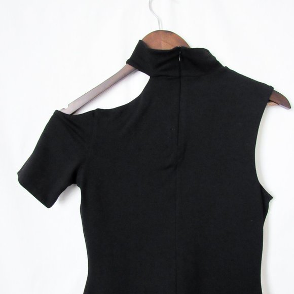 SUSANA MONACO Black Bodycon Asymmetrical Mini Dress Revolve Size-Small - Picture 9 of 10
